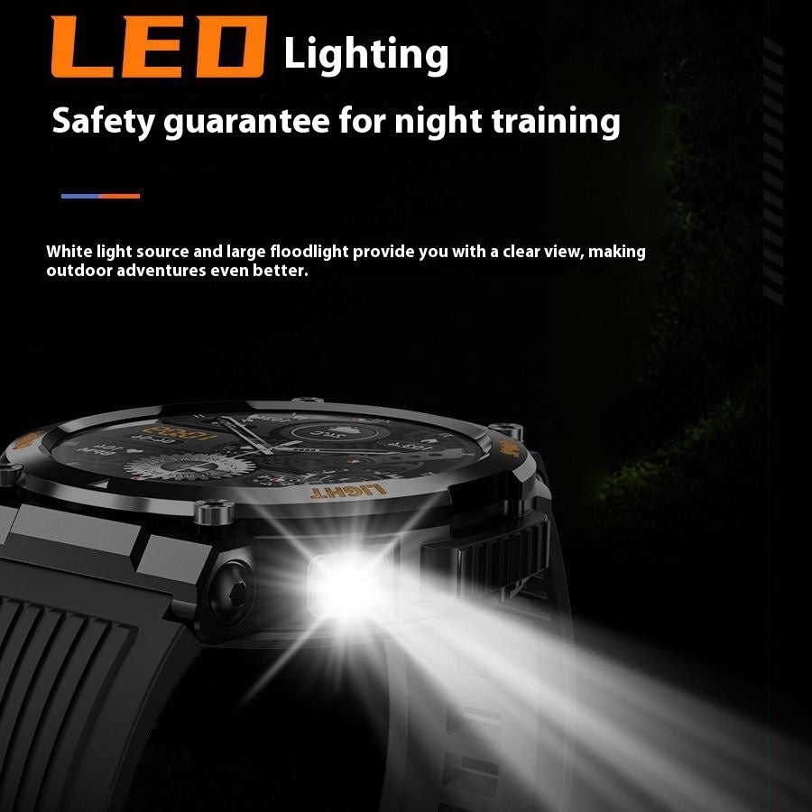 Relógio inteligente HT17 com chamadas Bluetooth e bússola.