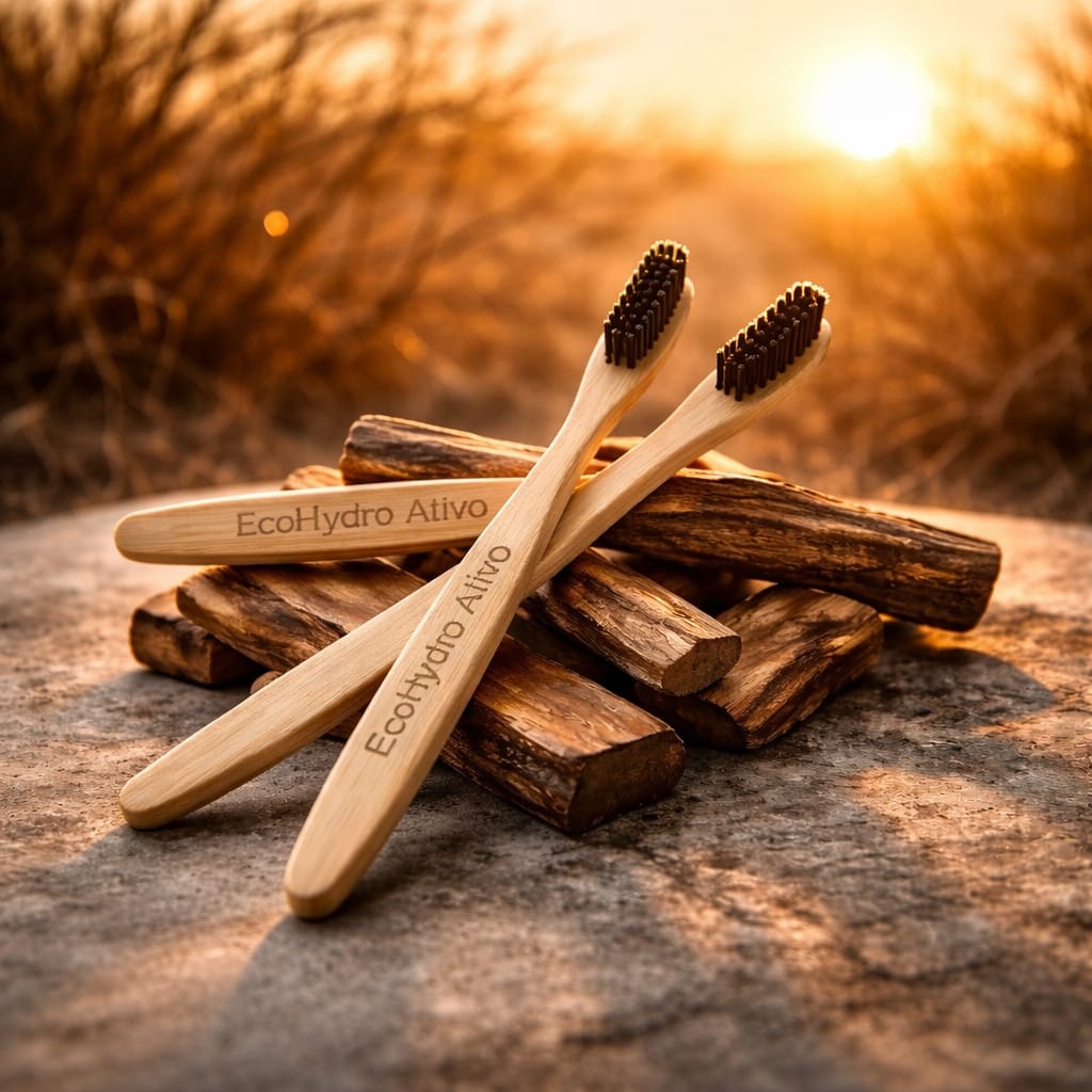 Escova de Dentes em Bambu (2x) - conjunto de duas escovas de dentes