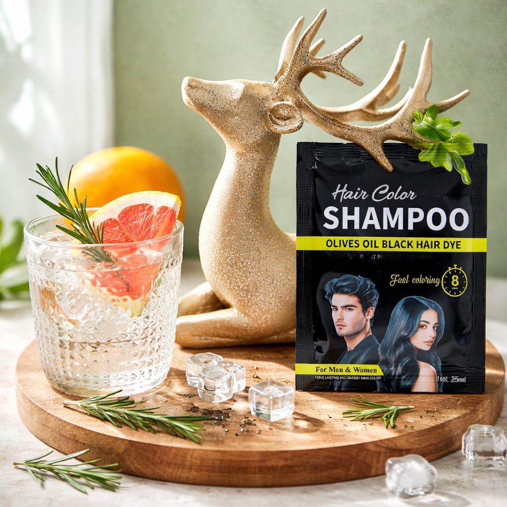 2 Champô tonalizante para cabelos pretos, para homens e mulheres. Natural e sem amoníaco.