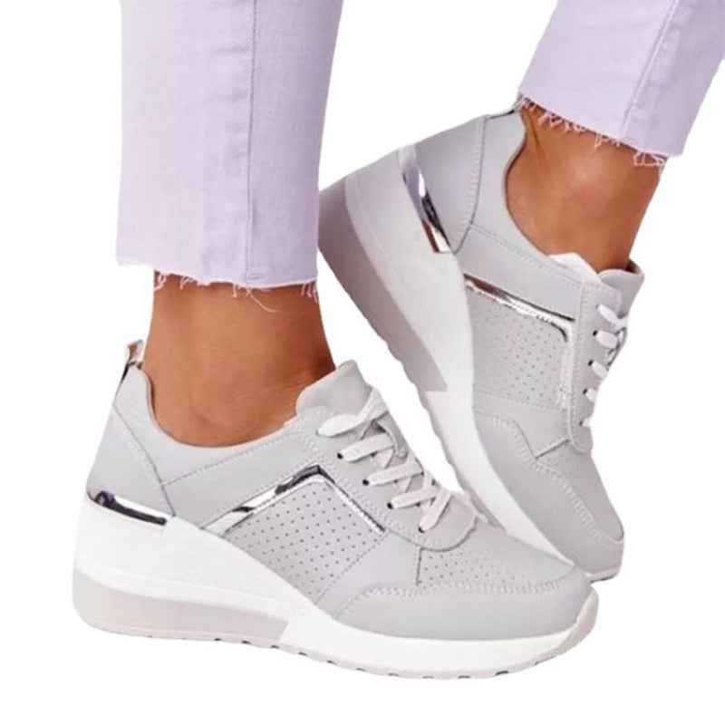 Sapatos casuais para mulher com salto plataforma