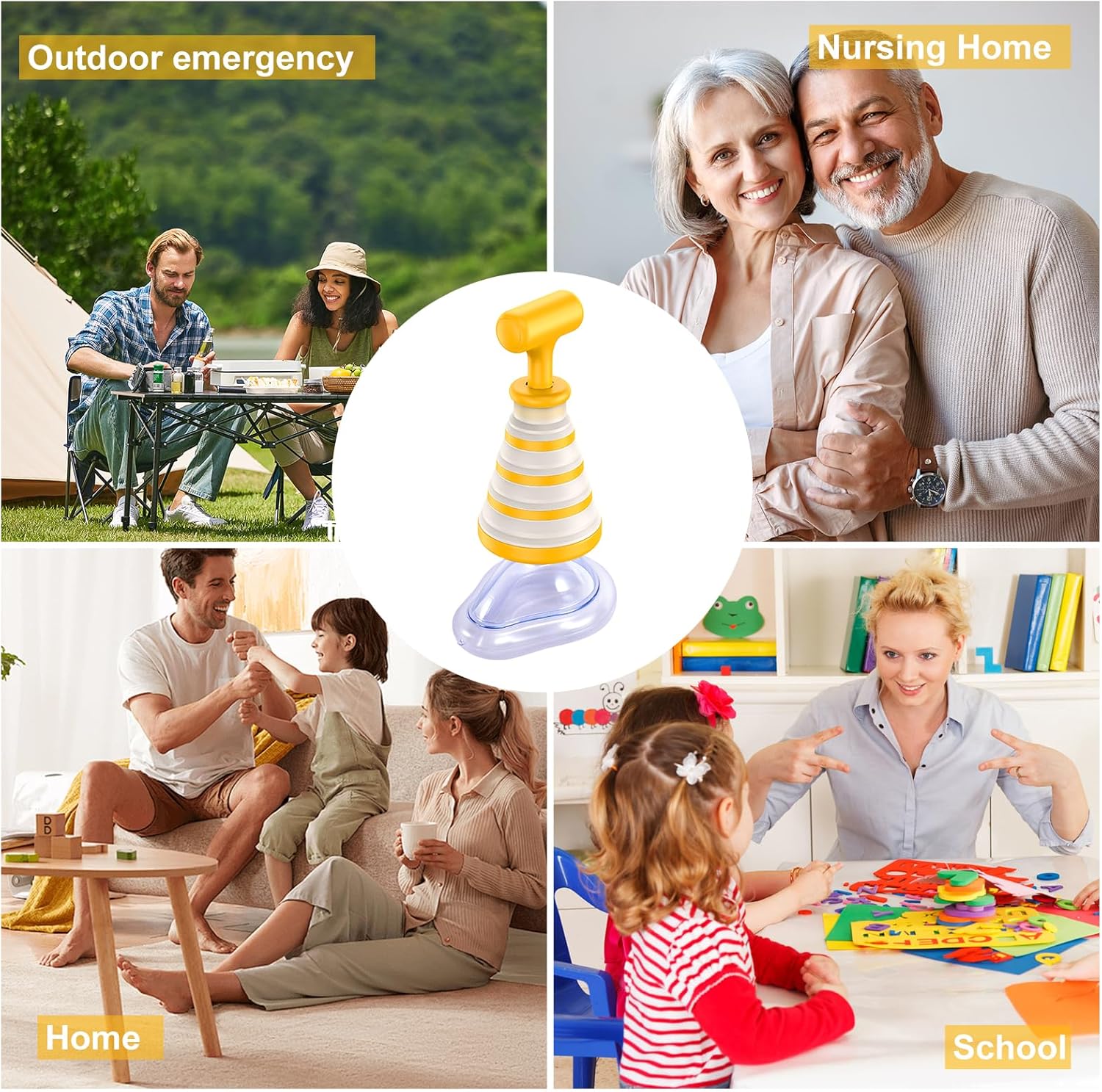 Kit de primeiros socorros com 3 tamanhos de máscaras, adequado a todas as idades, portátil.