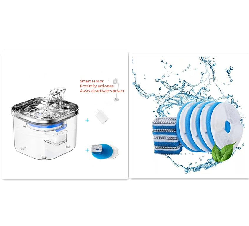 Dispensador de água automático e sistema de circulação em aço inoxidável