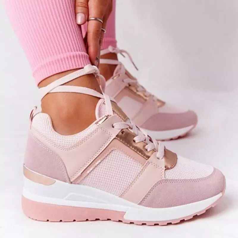 Sapatos casuais para mulher com salto plataforma