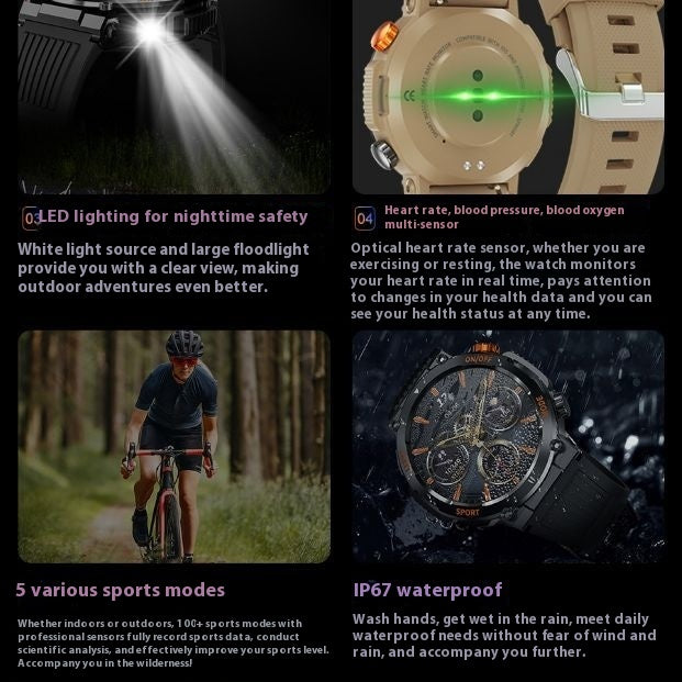 Relógio inteligente HT17 com chamadas Bluetooth e bússola.