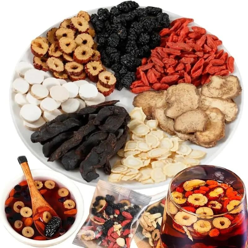 Chá de tâmaras vermelhas e oito bagas de goji, embalados individualmente. - EcoHydro Ativo - Portugal