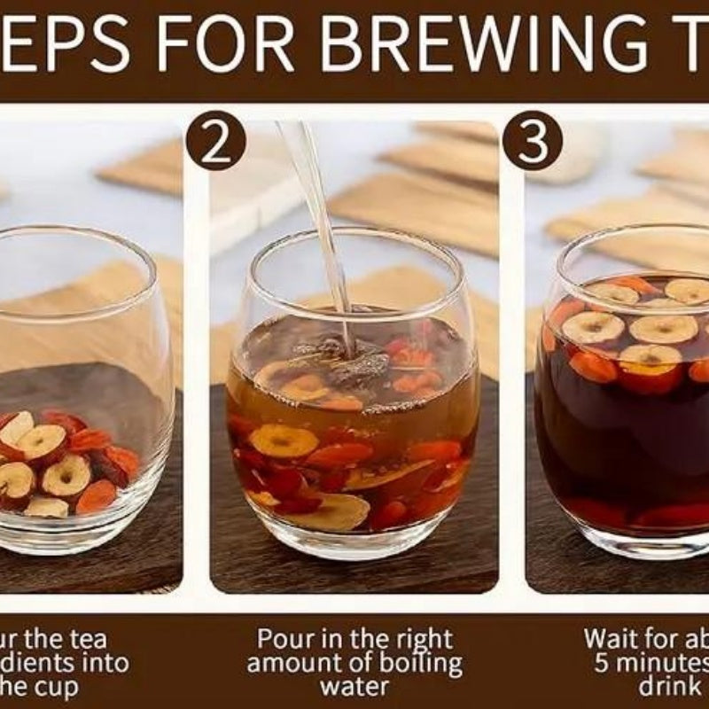 Chá de tâmaras vermelhas e oito bagas de goji, embalados individualmente. - EcoHydro Ativo - Portugal