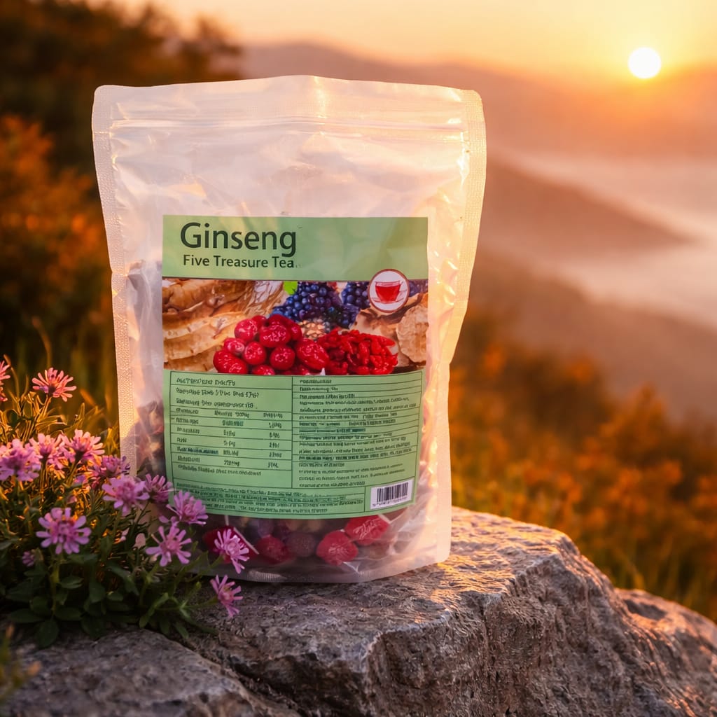 Chá de tâmaras vermelhas e oito bagas de goji, embalados individualmente. - EcoHydro Ativo - Portugal