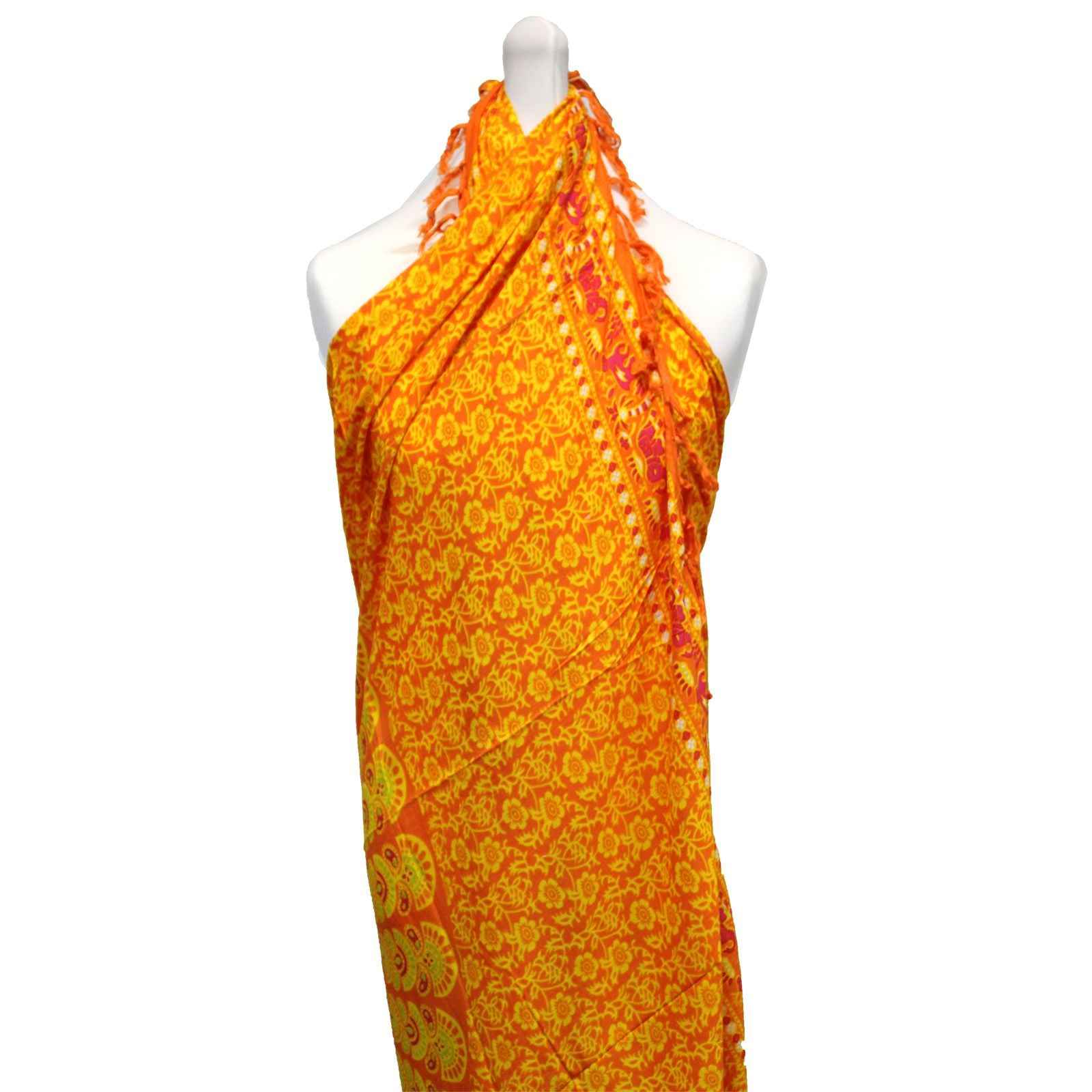 Sarong Mandela Laranja e Limão - Estilo e Conforto para o Verão