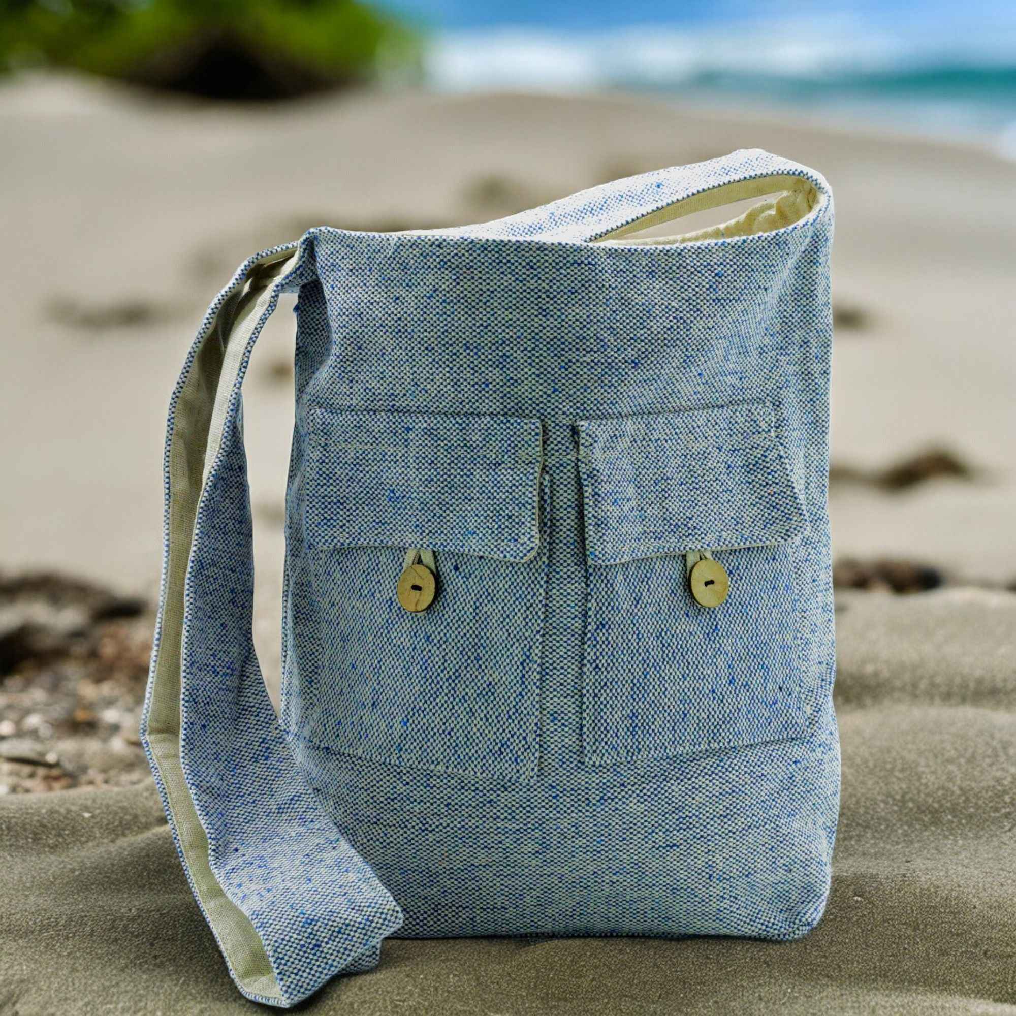Bolsa Natural Tones com Dois Bolsos - Comp Jeans - Tamanho Médio