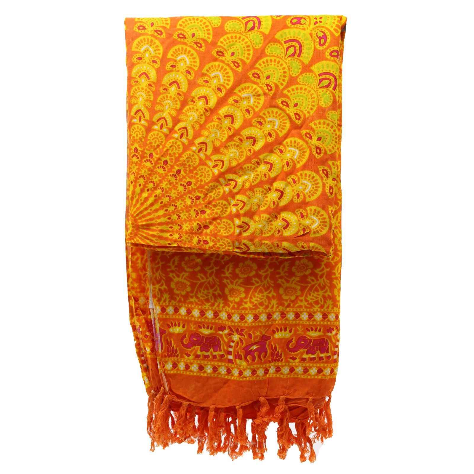 Sarong Mandela Laranja e Limão - Estilo e Conforto para o Verão