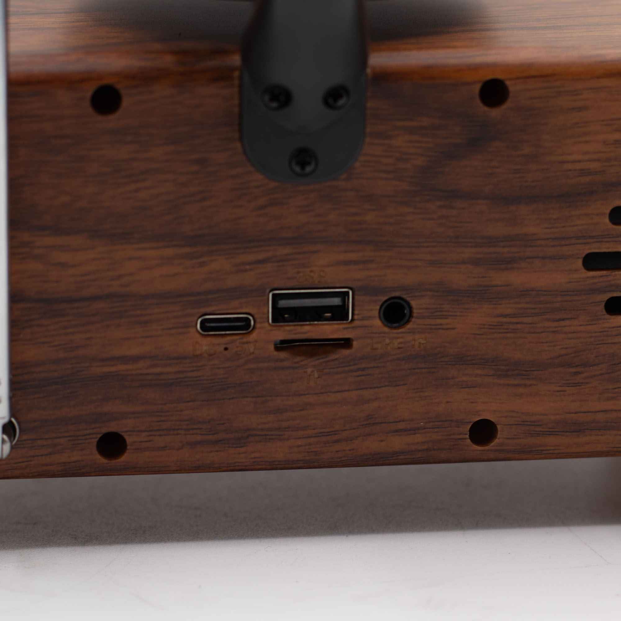 Mini Coluna de Som Dupla Estilo Gramofone Retro - Bluetooth - 5,4 watts x 2