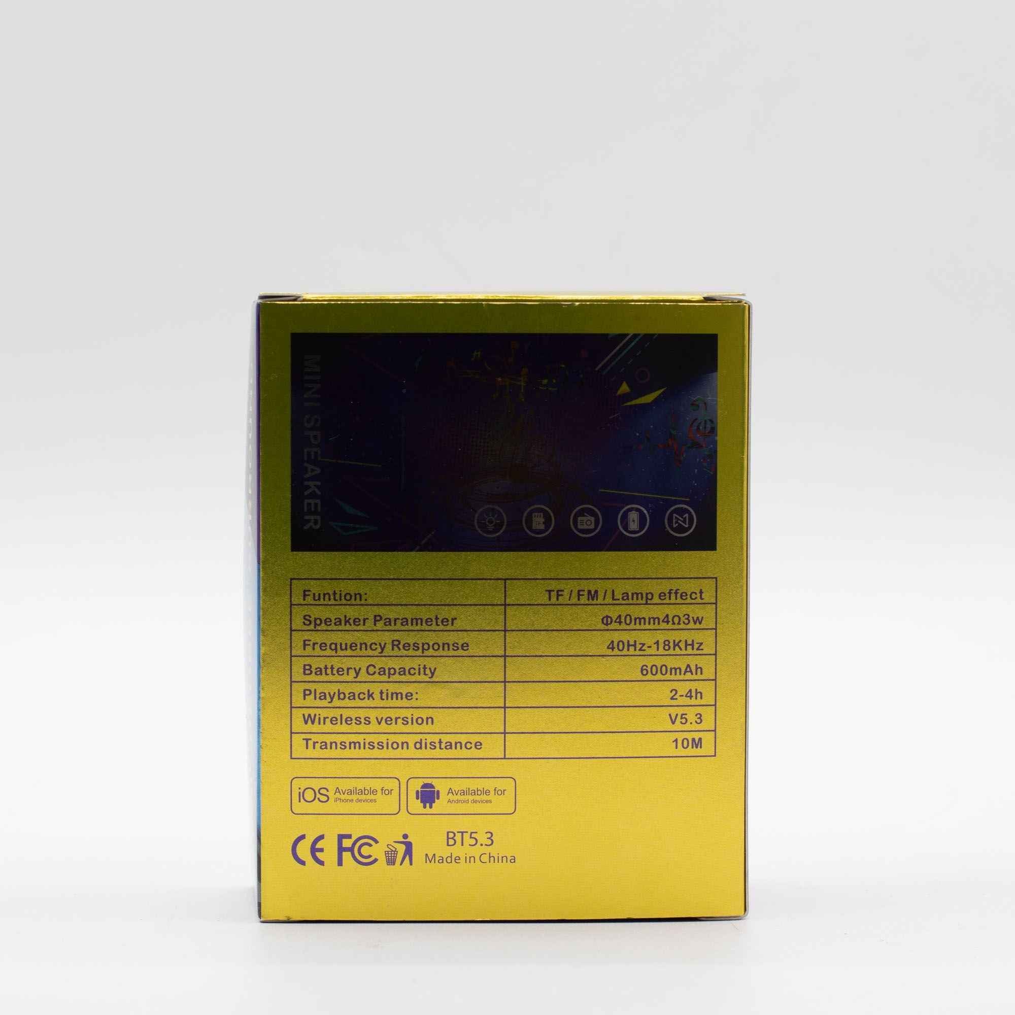 Mini altifalante com efeito de iluminação de mandala vermelha