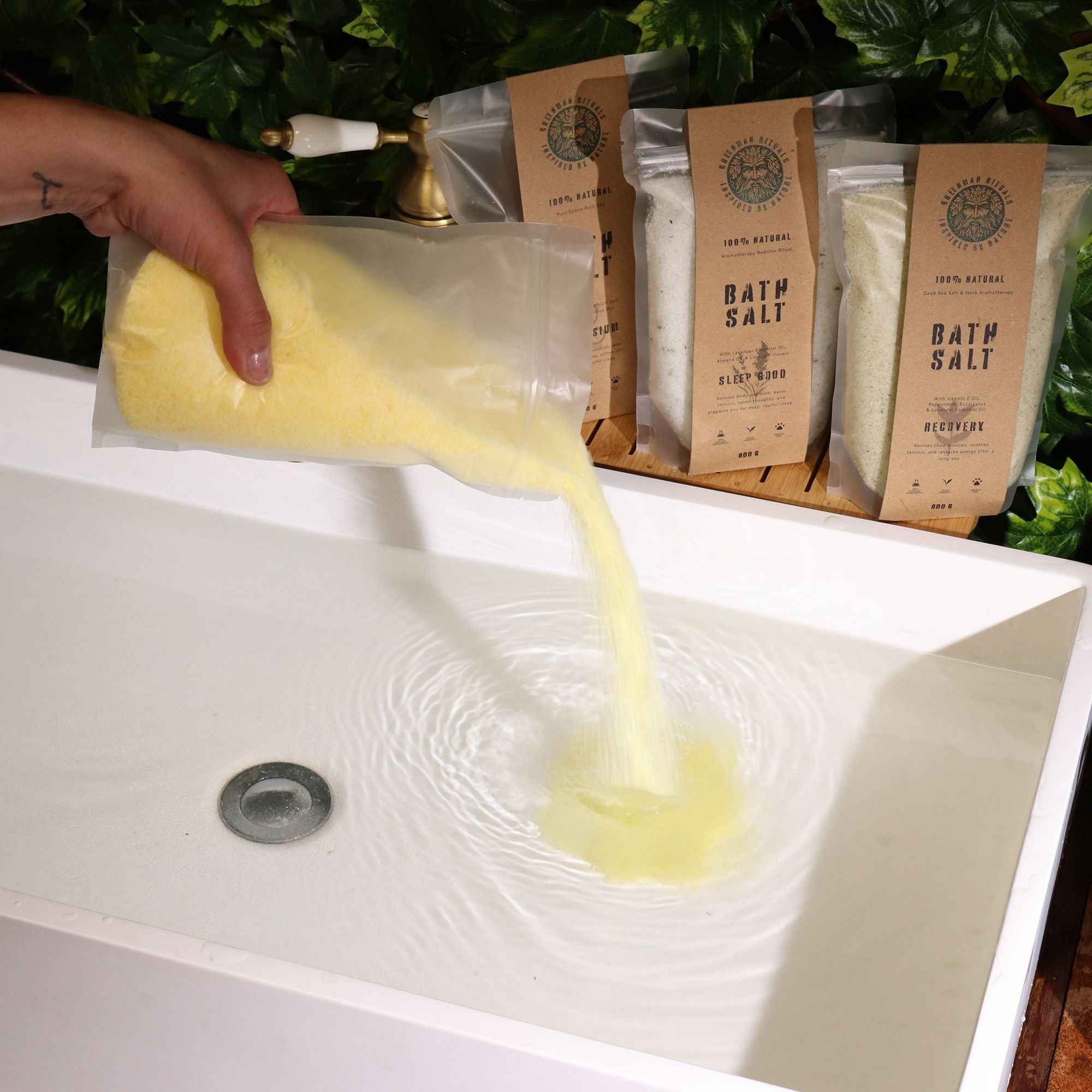 Sais de Epsom com Vitamina C e Mandarina da Greenman Rituals – Brilho e Rejuvenescimento