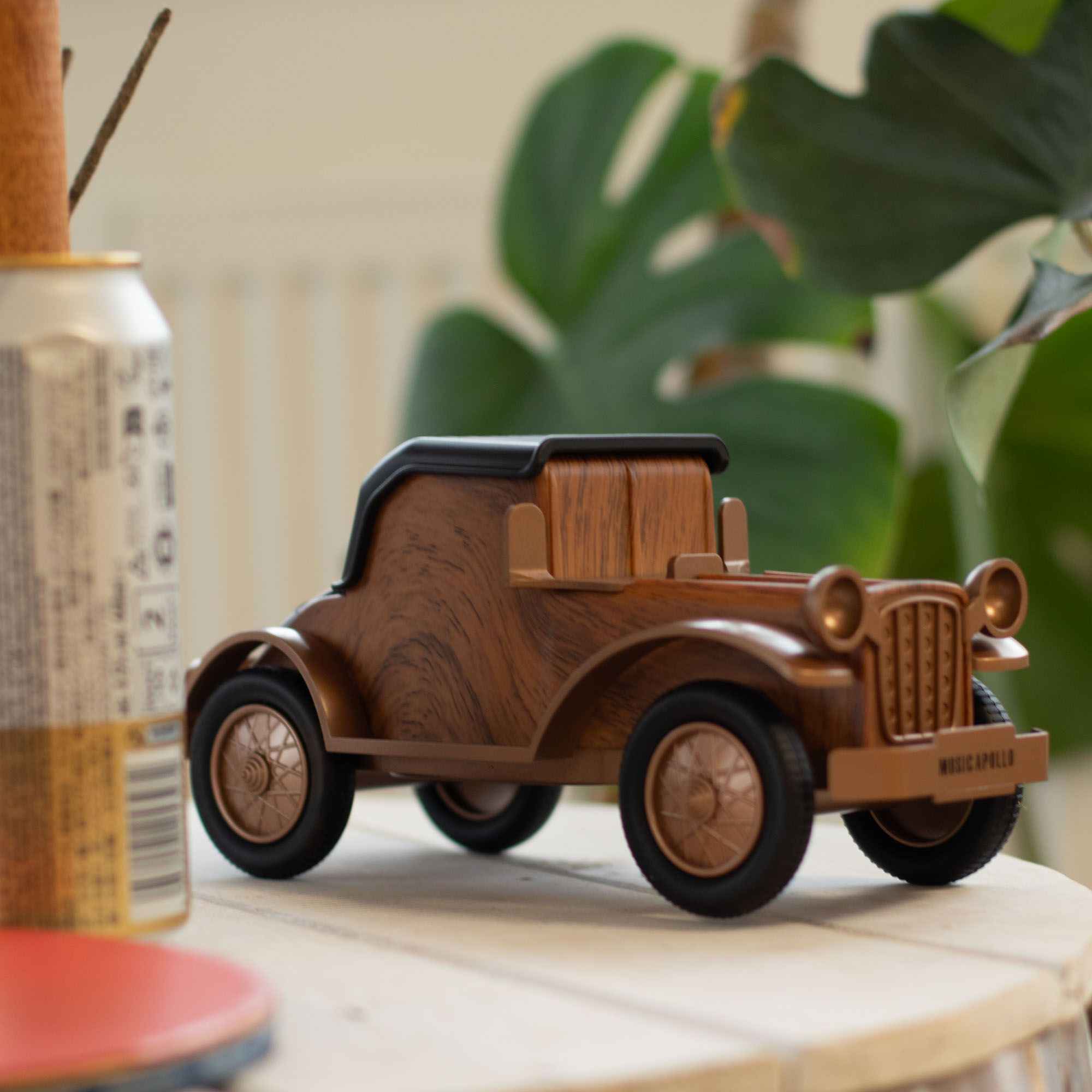 Altifalante e suporte para telemóvel clássicos para automóvel vintage - Bluetooth - 5 watts