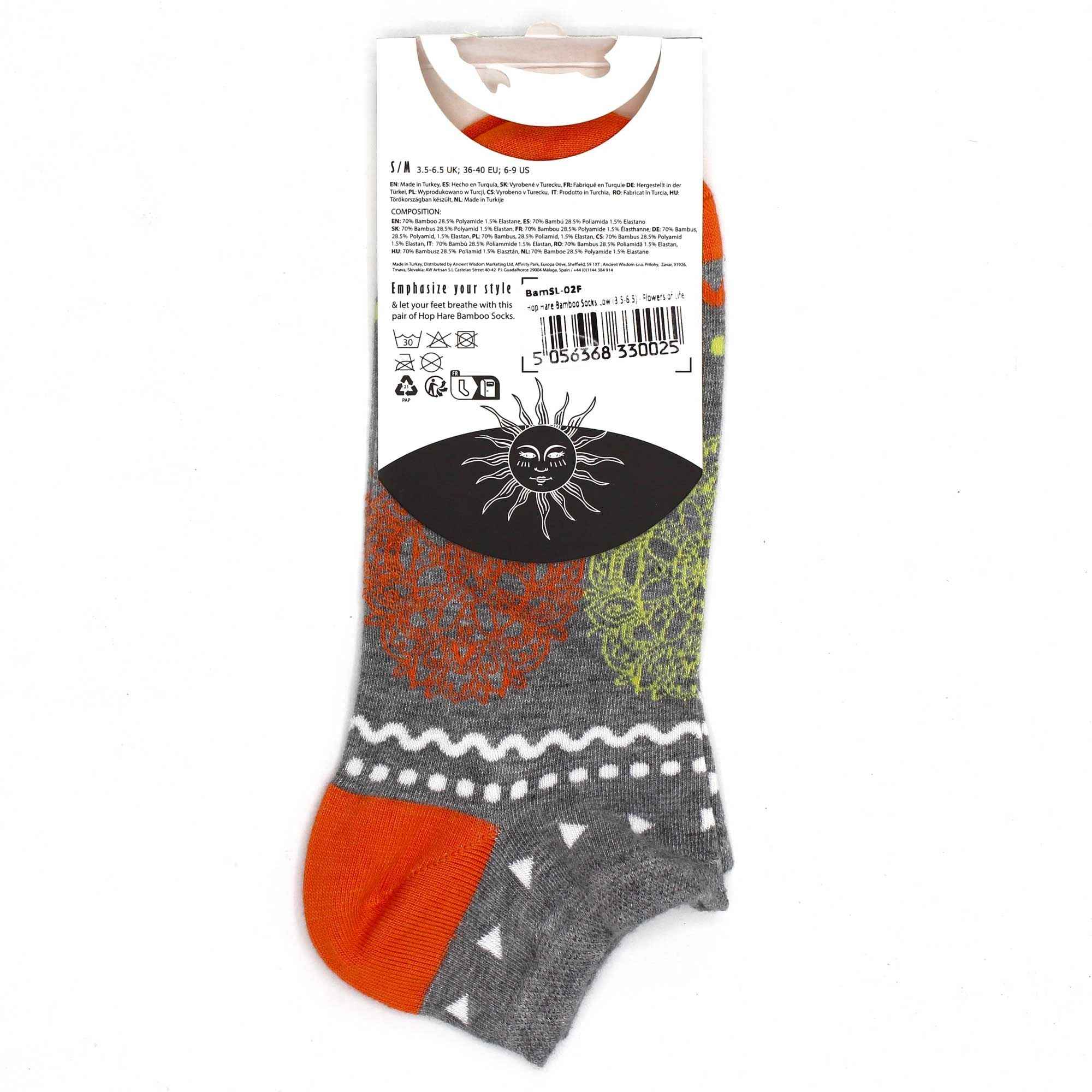 Meias de Bambu Florais Baixas (36-40) - S/M Flores da Vida: Estilo e Conforto com Socks de Bambu Florais