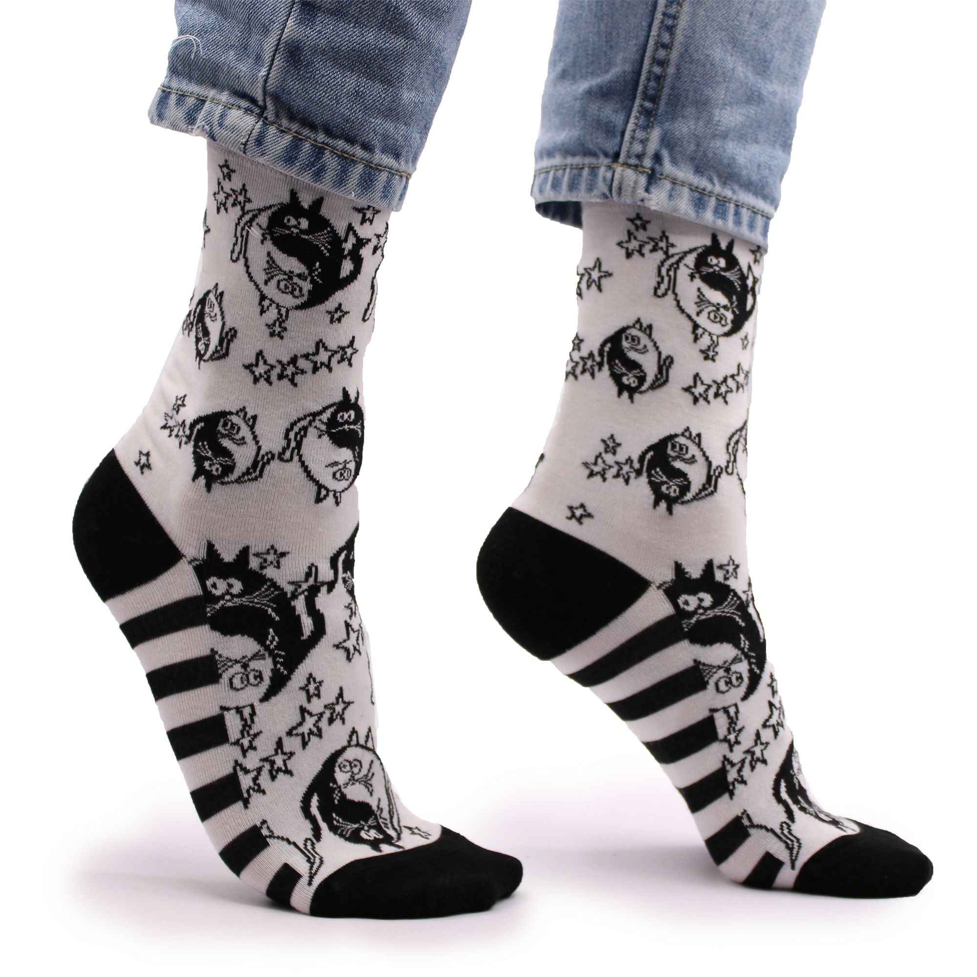 Meias de Bambu Estilo Único Hop Hare Ying Yang (36-40) - Conforto e Estilo