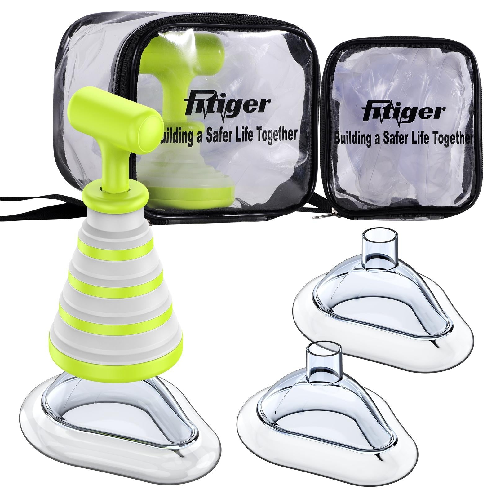 Kit de primeiros socorros com 3 tamanhos de máscaras, adequado a todas as idades, portátil.