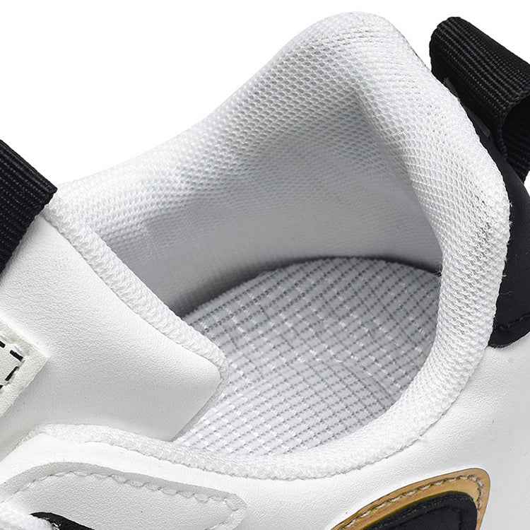 Trendy, breathable, colorblock high-top lace-up sneakers, dad shoe style.