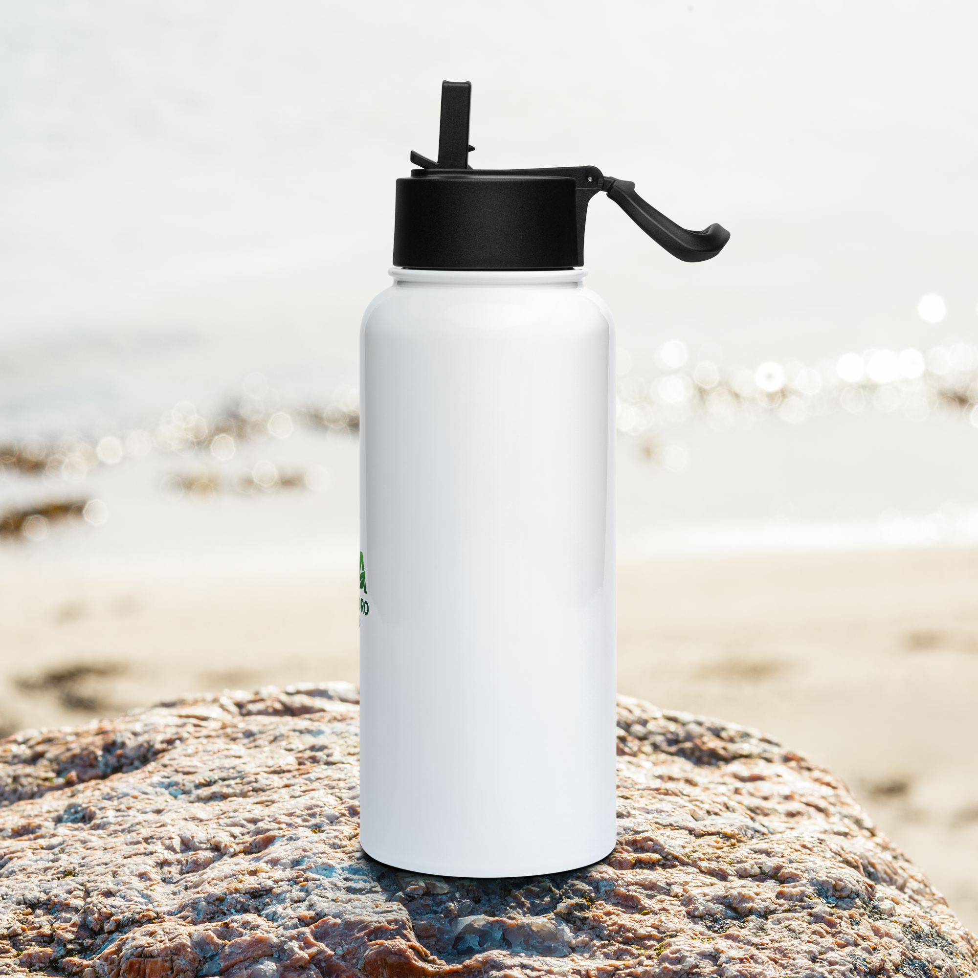 Garrafa de água inox com tampa de palhinha - Estilo e Praticidade - EcoHydro Ativo - Portugal